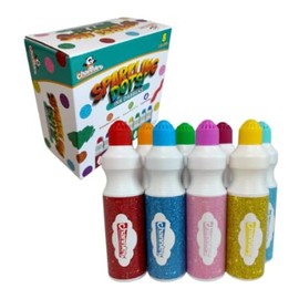 Channie's Sparkling Dots Ink Dabbers - 8 Vibrant Colors - Washable Dot Markers for Kids - Dot Paints for Toddlers 1-3 - Perfect for Art Projects, Rainy Day Fun, and School Activities