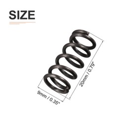 DTGN 1.2x9x20mm(DxODxL) Compression Spring - 20Pack - Good for Machinery - Spring Steel Extension Spring - Black
