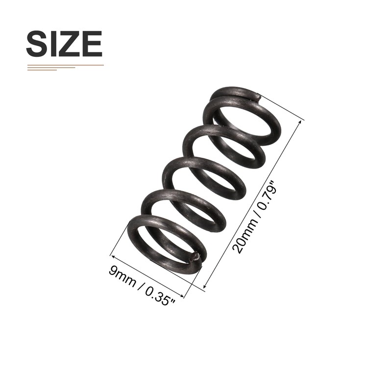 DTGN 1.2x9x20mm(DxODxL) Compression Spring - 20Pack - Good for Machinery