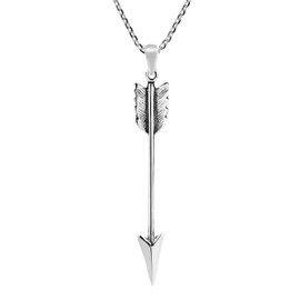 AeraVida Valiant Hunter's Arrow .925 Sterling Silver Pendant Necklace | Unisex Jewelry Gift for All Occasion | Silver Accessory for Women Classic Sterling Silver Necklace for Women