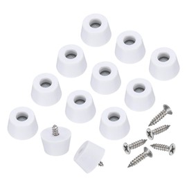 uxcell 24pcs Rubber Feet Bumpers Buffer Non-Slip Rubber Feet Pad with 4mm Screws for Cutting Board, Cutting Board Feet Non-Slip, Cutting Board Rubber Feet (White, 0.6" H x 1" D)