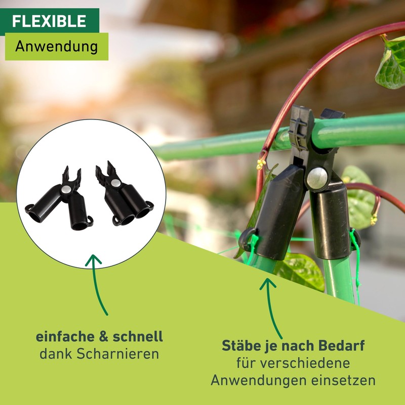 Windhager Plant Rod Connector, Trellis Hinge, Rod Holder for Plant
