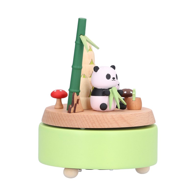 Panda Shaped Music Box Desktop Wooden HandiCraft Ornament for Valentine's