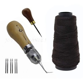 JC Performance Leather Sewing Awl Quick Stitch Repair Tool Set Heavy Duty Thread (with Stab Tool, Java Bean)