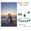 LMXXVJ Green Cubic Zirconia Necklace Ring Earrings Bracelet Jewelry Set