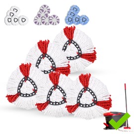 Mop Heads Replacement- 5 Pack Compatible with vileda 1 Tank / 2-in-1 Turbo - Spin mop heads replacment for vileda - Machine washable and reusable