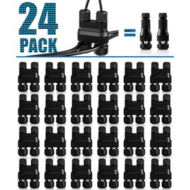 SUNVIE Fastlock2 Low Voltage Wire Connector Landscape Lighting Connectors 12-18 Gauge Waterproof Low Voltage Connectors Outdoor Landscape Wire Connector for Garden Yard Path Lights, 24 Pack