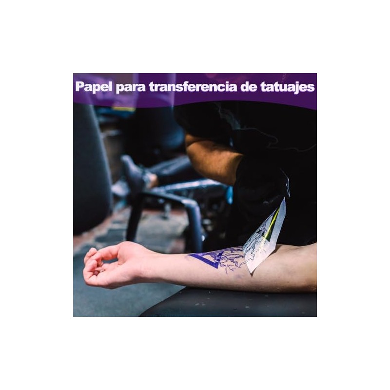 50 Hojas de Papel de Transferencia para Tatuajes, 4 Capas,