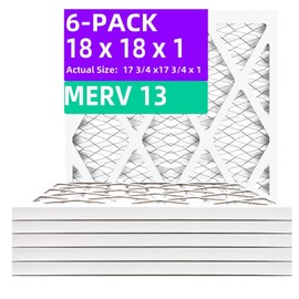 Qingzhug 18x18x1 (6-Pack) MERV 13 Pleated Air Filter (Actual Size: 17.75"x17.75"x0.75") MPR 1900 & FPR 10, Furnace Air Filters