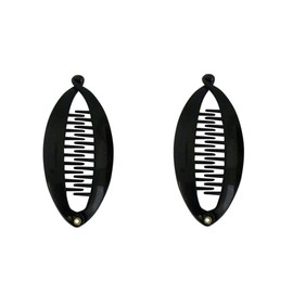 Black 3.5 Inch Mini Banana Clip Hair Clincher Rounded Edges Hair Comb