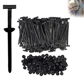 Nylon Universal Cable Tie Buckle, Heavy Duty Self-Locking Nylon Zip Ties Holder, UV-Resistant Fasteners for Car Fender Trunk Repair, Wire Bundling, Home & Garage Use (100)