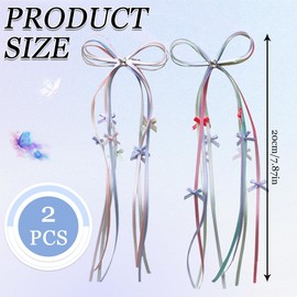Haarschleifen Damen Haarspangen mit Schleife Lange Bander, 2 Stück, Elegante Mädchen Haarschmuck