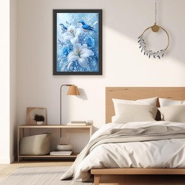 TOSTOG Bird Flower Diamond Art Kits for Adults, DIY 5D FlowerDiamond Painting Kits for Adults, Full Drill Floral Diamond Painting for Home Wall Decor Gem Art 30x40cm/12 * 16 In.