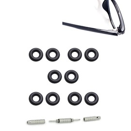 LCLONY 5 Pairs Glasses Grips Hinge Rings Tighteners Eyeglass Temple Silicone Eyeglass Repair Kits with Screwdriver