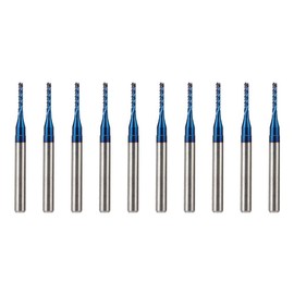 10-Piece End Mill Set Carbide Cutter Blue Corn Cutter CNC PCB Engraving Milling Tool (1.4 mm)
