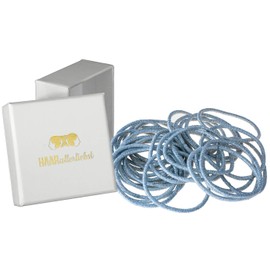 HAARallerliebst Hair Bobbles Thick (30 Pieces | Silver | 2 mm Thick) Including Box for Storage (Box Colour: White)