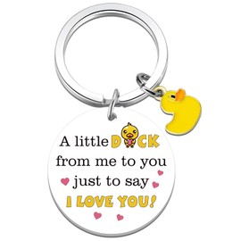 Duck Gifts for Girlfriend Boyfriend Duck Keychain Decor Romantic Couple Gifts for Her Him I Love You Long Distance Relationship Gift for Bf Anniversary Valentines Day Birthday Gift for Wife