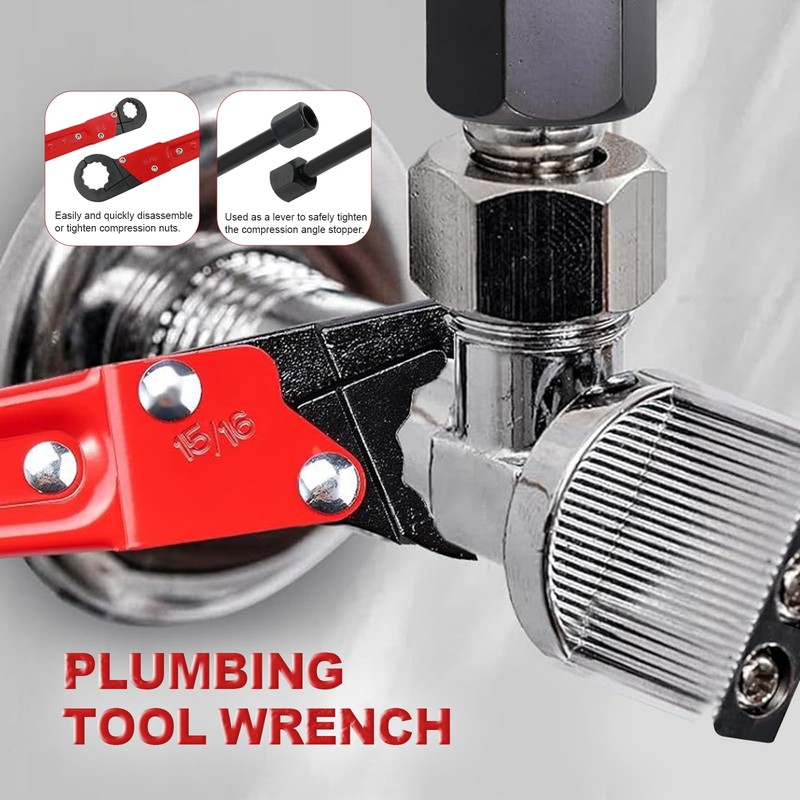 JFJJ Plumbing Tools,Angle Stop-On Wrench kit,High-Precision Angle-on Wrench for Efficient