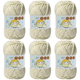 bechoanigel 6 Chenille Wool 300 g, Thick Wool Chunky Chenille Yarn, Plush Wool for Crochet and Knitting, Crochet Wool, Cuddly Wool for Hats, Scarves, Socks, Crafts - Khaki