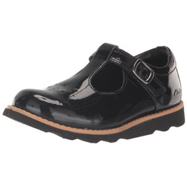 Clarks Girls Crown Way K. Uniform Dress Shoe, Black Pat, 10 Big Kid