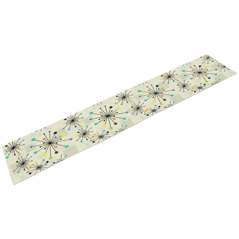 Mid Century Geometric Table Runner,Table Runners for Kitchen Dining Modern