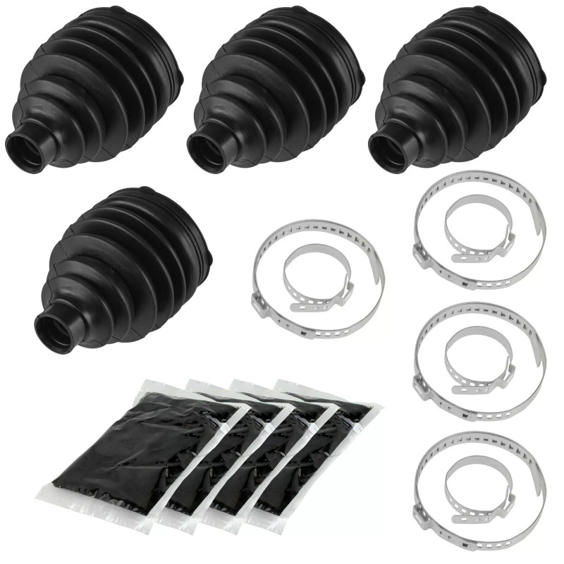 Caltric 2 Front Axle Inner Outer CV Boot Kit for