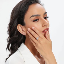 MDFUN Luxurious White Gold Plated Cubic Zirconia Infinity Love Solitaire Promise Eternity Ring (white-gold-plated-brass, 10)