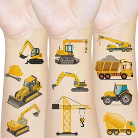 300PCS Construction Zone Party Favors Tattoos Temporary - Construction Birthday Party Supplies Decorations Goodie Bags Stuffers Tractor Truck Body Stickers