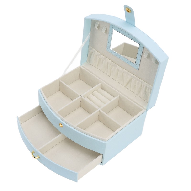 Travel Jewelry Case Portable 2 Layers PU Leather Jewelry Storage
