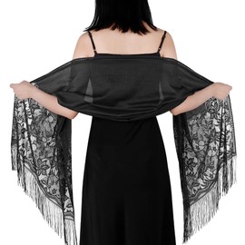 Women's Shawls and Wraps Lace Scarf with Fringe for Bridesmaid Party Prom Wedding Christmas Dresses