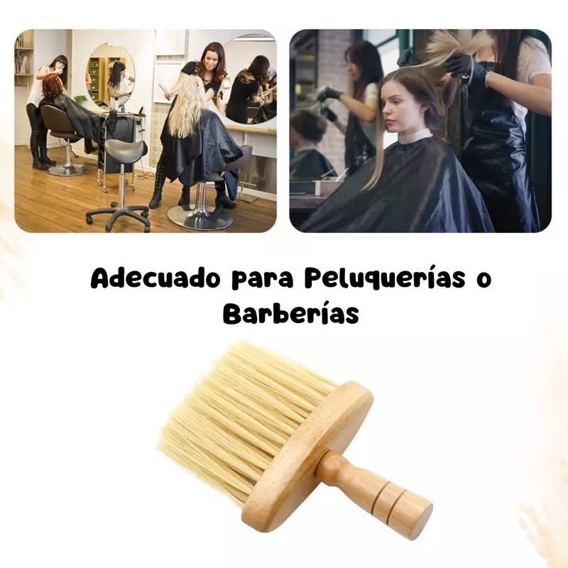 Cepillo Madera Limpieza De Cuello Barbería Corte De Pelo 1pz