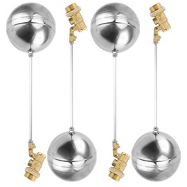 JAPCHET 4 Pcs Stainless Steel Float Ball Valve, 3/4 Inch DN20 Adjustable Water Tank Floating Ball Valve Switch, Automatic Brass Toilet Valve Float Valves for Stock Tank Pool Water Level Control