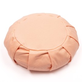 Myga Zafu Yoga Meditation Cushion with Washable Cover - Floor Cushion Pillow with Natural Buckwheat Filling - Soft Round Cotton Design for Meditating or Pranayama Exercises - Pink