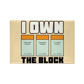 CafePress Monopoly I Own The Block Rectangle Magnet, 3"x2" Refrigerator Magnet