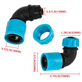 YYTECH 2 Pcs ABS 1/2" (12.5mm) Hose Elbow Quick Connector, Garden Hose Connector, Garden Irrigation Car Wash Hose 90 Degree Elbow Quick Coupling Adapters