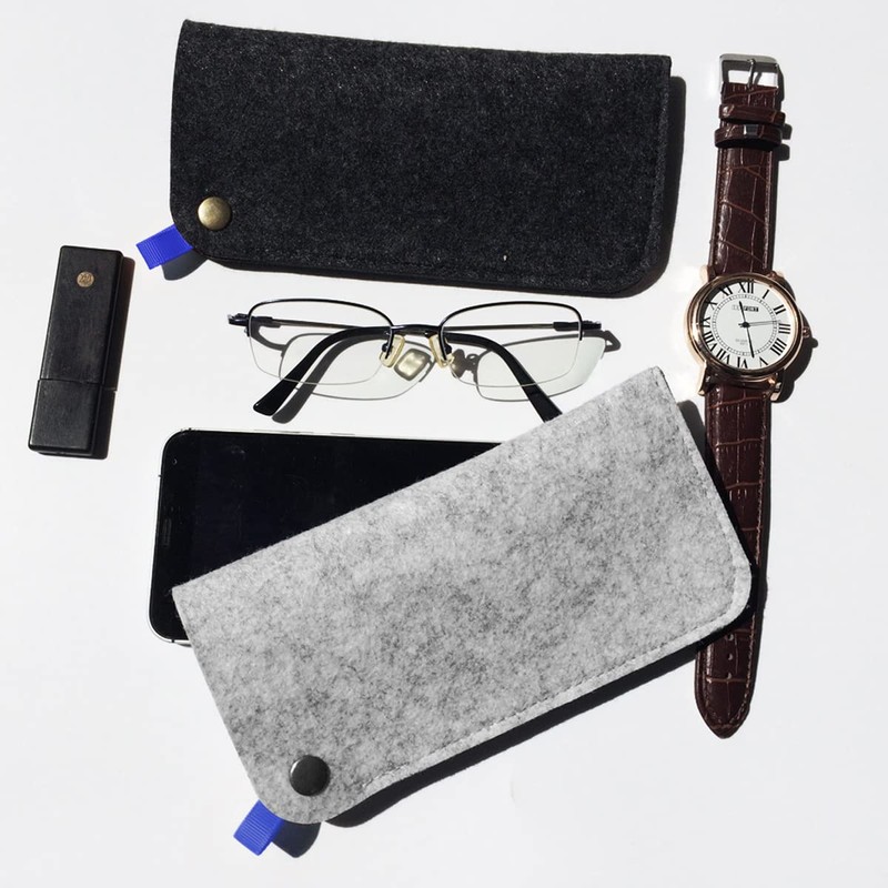 Pebipoo 3 Pcs Felt Eyeglass Case Soft Slip In Glasses