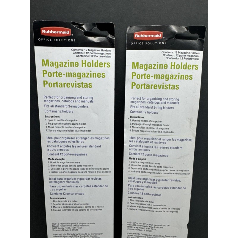 Rubbermaid 2 Rubbermaid 3 Hole Plastic Magazine Holders 3 Ring
