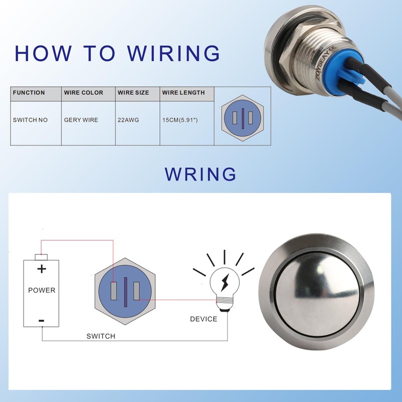 Zoyseay 12mm Mini Push Button Switch Push On/Off Silver or