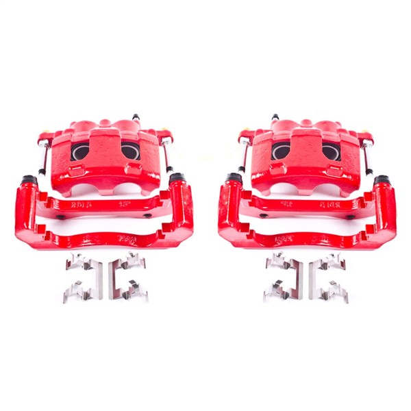Power Stop Front S4988 Pair of High-Temp Red Powder Coated Calipers