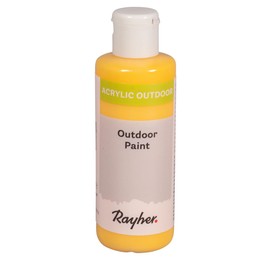 Rayher Outdoor Paint 35070161 Acrylic Paint, Sun Yellow, Bottle 80 ml