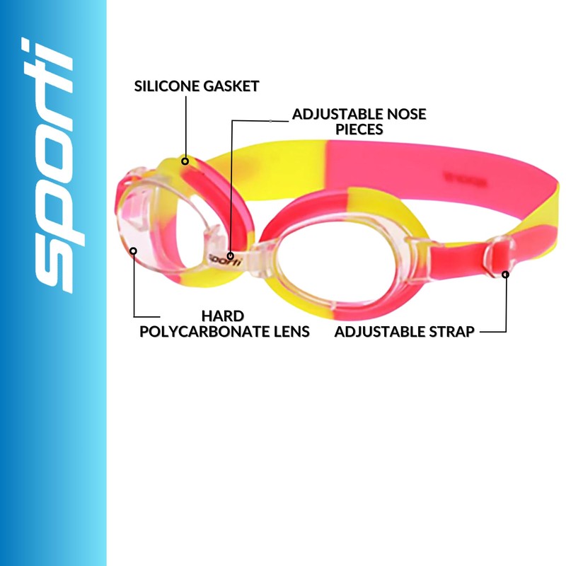 Sporti Antifog Swirl Jr. Goggle - Clear Lens/Yellow Pink Multi
