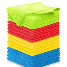 16 Paños De Limpieza De Microfibra Trapos Toalla Multiusos Baño Sin Pelusas Absorbentes Sin Rayas No Abrasivos Reutilizables Y Lavables 40x40 CM (Mult