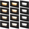 LEONLITE 12-Pack Black 5CCT 120V LED Step Lights, 150LM 5%-100%