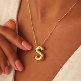 VCCKNB JEWELRY Initial Necklaces for Women and Girls, 14K Gold Plated, Letter Pendant Necklace from A-Z, Monogram Necklaces, Alphabet Initial Jewelry, Dainty, Trendy, 14K Gold Plated, 14K Gold Plated