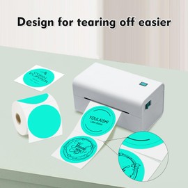 YOULAISHI 3 X 3 Inch Color Coding Dot Labels Circle Thermal Printable Waterproof 500 Pcs Round Stickers Adhesive Writable for Office, Home, Garage, DIY Sticker, Barcodes, Name Tag, Watercolor Green