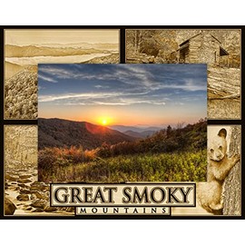 Great Smoky Mountains Laser Engraved Wood Picture Frame Landscape (4 x 6)