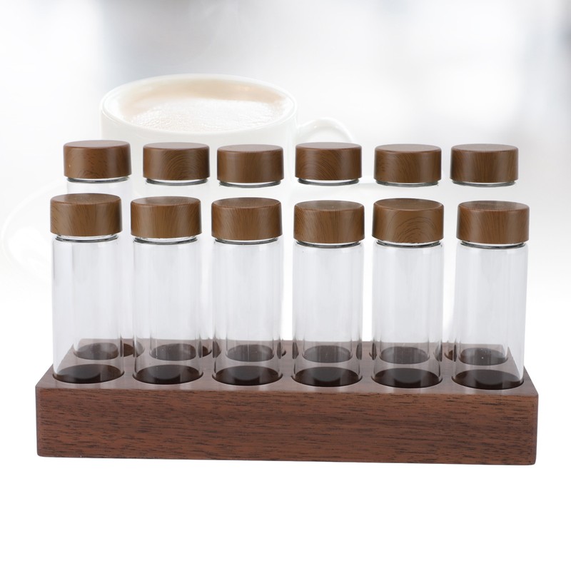 12pcs Coffee Bean Storage Tubes Glass Sealed Dosing Coffee Bean