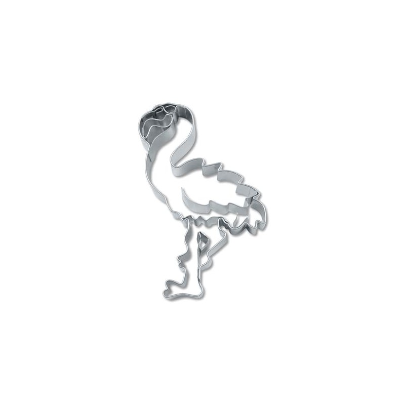 Staedter Embossing Flamingo Shape Cookie Cutter, Silver