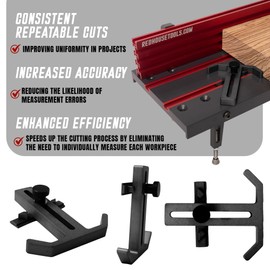 RED HOUSE TOOLS Multi-Angle Swivel Stop Block - Compatible with Universal T-Track for Woodworking | Adjustable Positioning | Woodworking Accessories