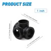 1" Black 4-Way Side Outlet Tee, Home TZH 4-Pack 4-Way